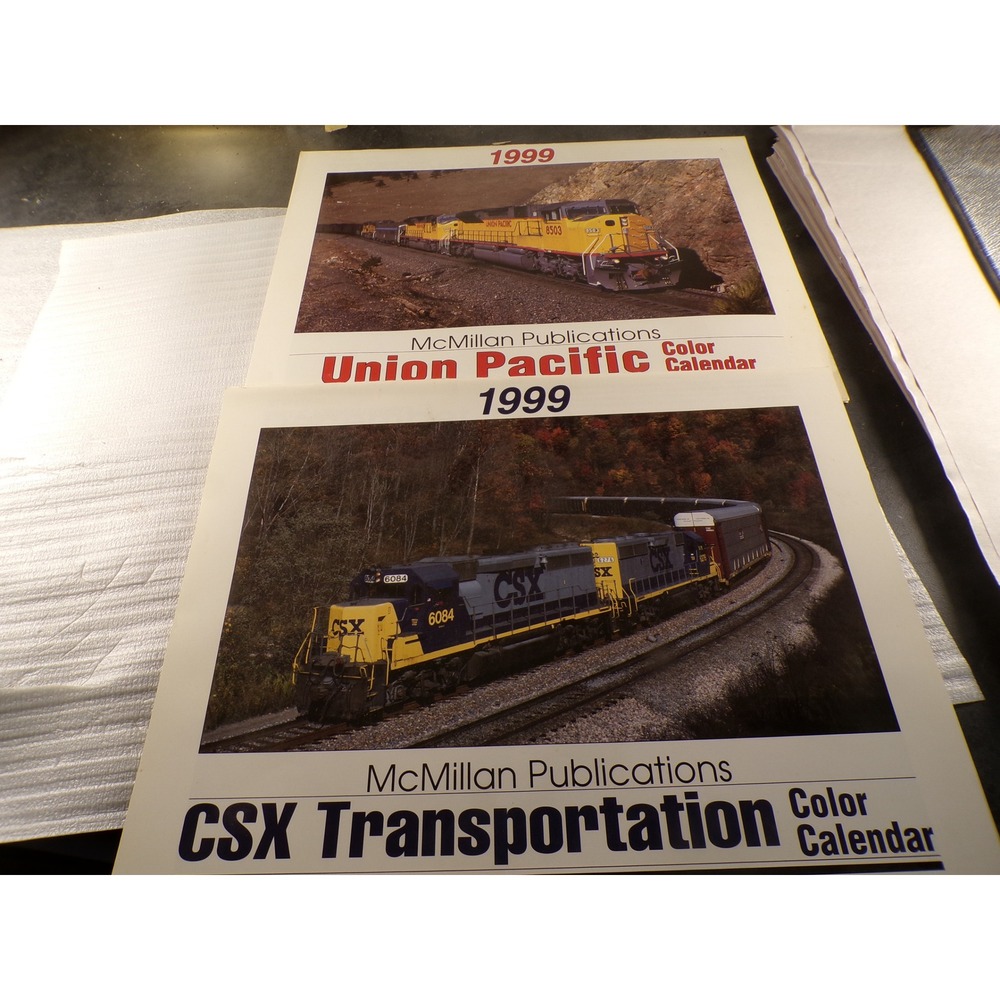 1999 McMillan Publications Color Calendars Union Pacific CSX Transportation Lot